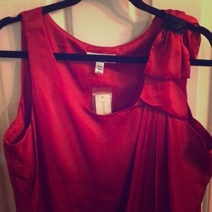 Red Dressy Tank with Bow Detail NWT